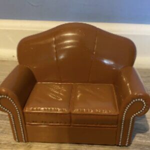 2004 Bratz World Chill-Out Ski Lodge Furniture - Brown Sofa Couch